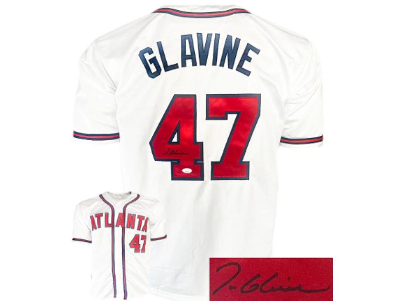 CTBL-038314 Tom Glavine Signed Atlanta White Custom Stitched Baseball Jersey - JSA Witnessed - Extra Large