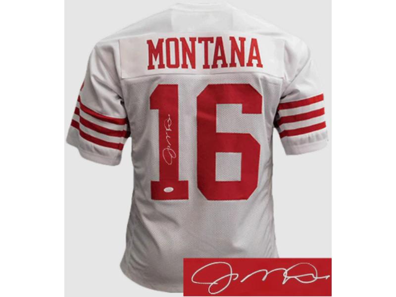 CTBL-038181 Joe Montana Signed San Francisco White Tb Custom Stitched Pro Style Football Jersey - Extra Large