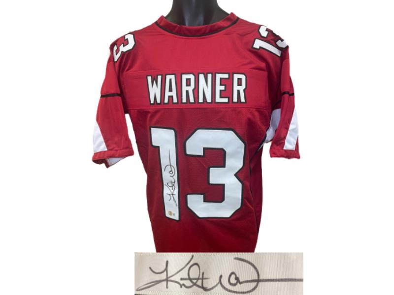 CTBL-038125 Kurt Warner Signed Arizona Cardinal Red Custom Stitched Pro Style Football Jersey - Beckett Witnessed Hologram No.WL33309 - Extra Large