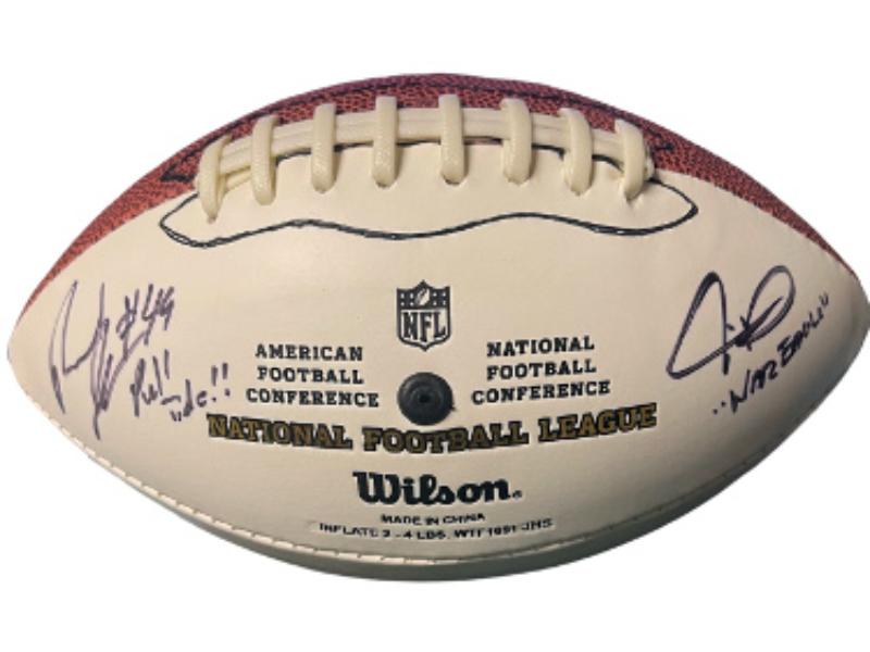 CTBL-038138 Rashad Johnson & Jerraud Powers Dual Signed Wilson Duke NFL WP Logo Mini Football - Arizona Cardinals, Alabama & Auburn