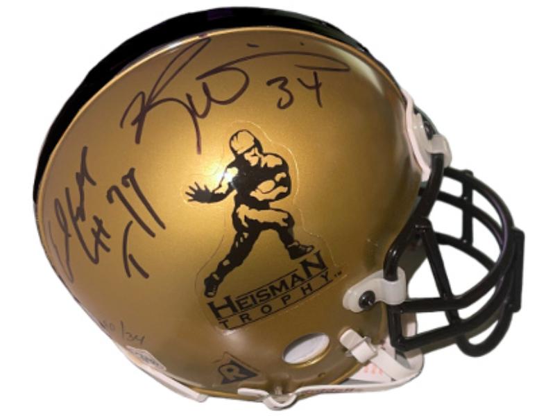 CTBL-038268 Earl Campbell & Ricky Williams Dual Signed Heisman Authentic Mini Helmet - JSA & Mounted Hologram