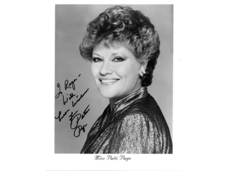 CTBL-038572 Patti Page Signed B&W to Roger with Best Wishes 8 x 10 in. Photo - Country & Pop Singer- COA -  RDB Holdings & Consulting, CTBL_038572