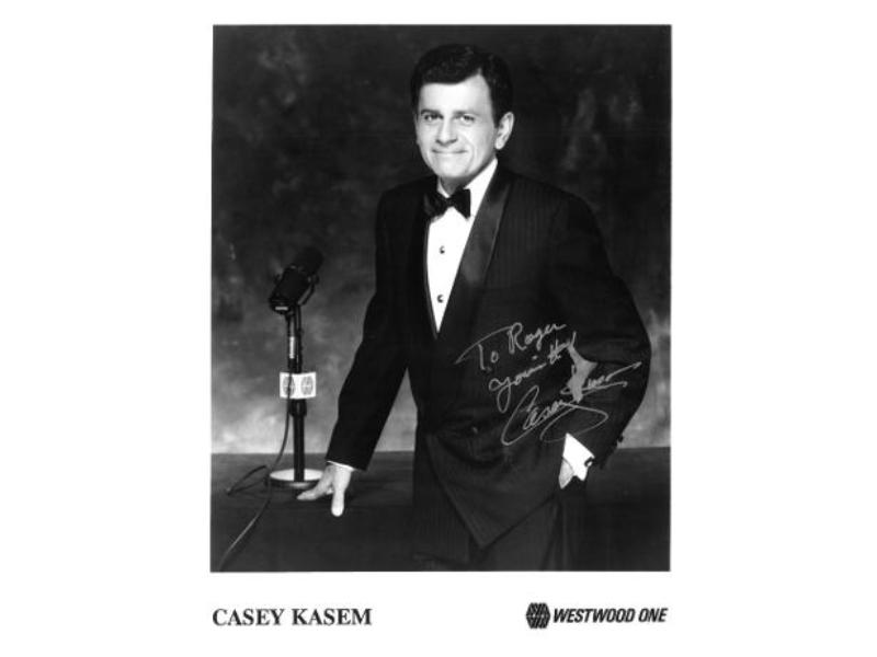 CTBL-038573 Casey Kasem Signed B&W 8 x 10 in. Photo - to Roger & Your No.1 - Top 40 & Shaggy Rogers Scooby-Doo, Radio-COA