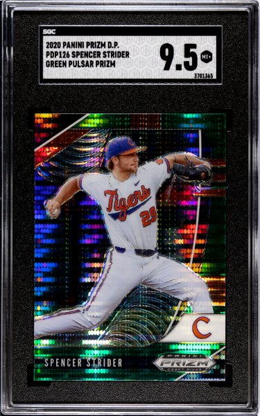 CTBL-038647 MLB Spencer Strider 2020 Panini Prizm Draft Picks Green Pulsar Prizm Rookie Card - No.PDP126 SGC Graded 9.5 Mint Plus Clemson Braves