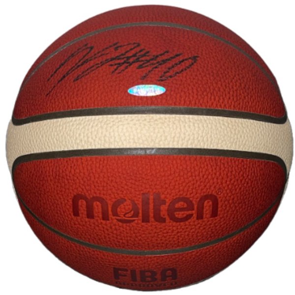 CTBL-038674 Keldon Johnson Signed Official Leather FIBA Molten Game Basketball - Upper Deck San Antonio Spurs, Kentucky Wildcats & Gold Medal