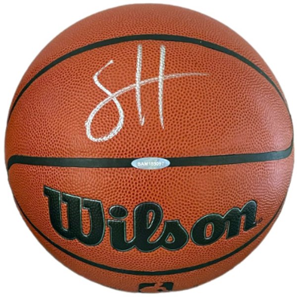 CTBL-038673 Scoot Henderson Signed Official Wilson NBA Authentic Series Indoor Game Basketball - Upper Deck Portland Trail Blazers & No.3 Pick