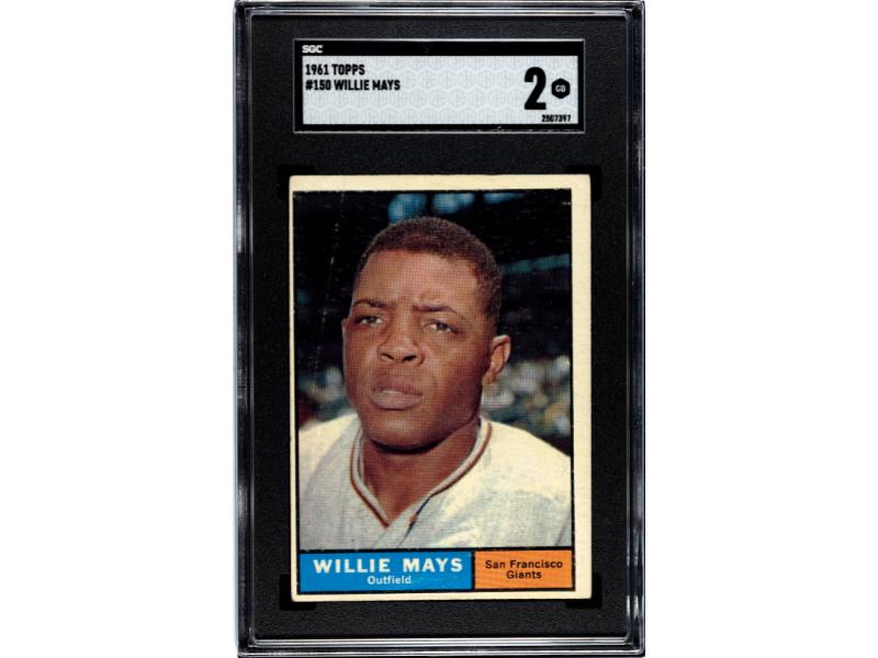 CTBL-038862 Willie Mays 1961 Topps Baseball Card No.150 - SGC Graded 2 GD - San Francisco Giants & HOF