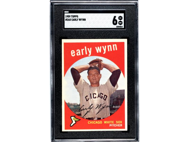 CTBL-038725 Early Wynn 1959 Topps Baseball Card No.260 - SGC Graded 6 EX-NM - Chicago White Sox & HOF