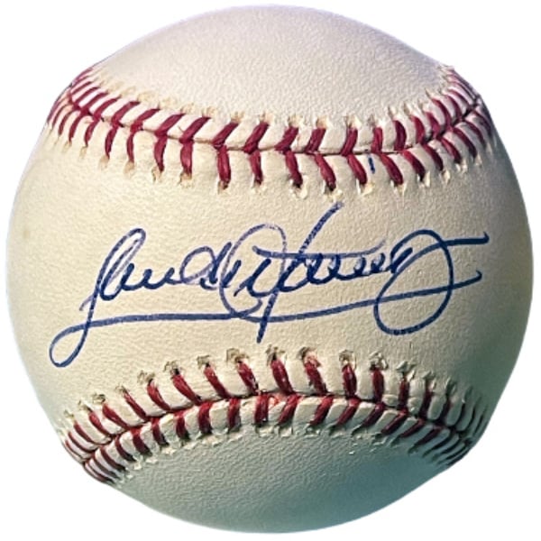 CTBL-039224 Sandy Alomar, Jr. Signed Official Rawlings Major League Baseball - COA - Cleveland Indians & 6X AS
