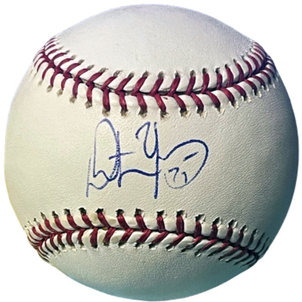 CTBL-039087 Dmitri Young Signed Official Rawlings Major League Baseball No.25 - COA - Cardinals, Tigers & Nationals