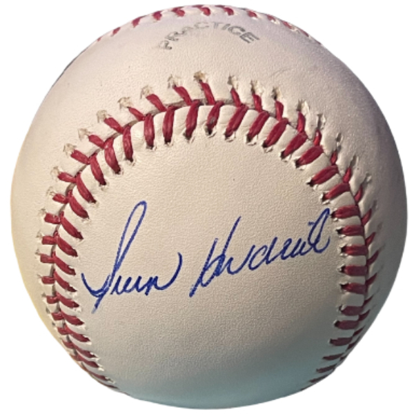 CTBL-039209 George Hendrick Signed Official Rawlings Major League Practice Baseball Imperfect - COA - Cardinals-As-4XAS-72-82 WS Champs