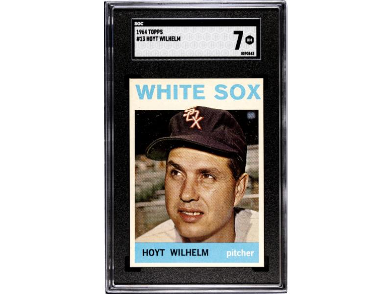 CTBL-038726 Hoyt Wilhelm 1964 Topps Baseball Card No.13-SGC Graded 7 NM - Chicago White Sox & HOF