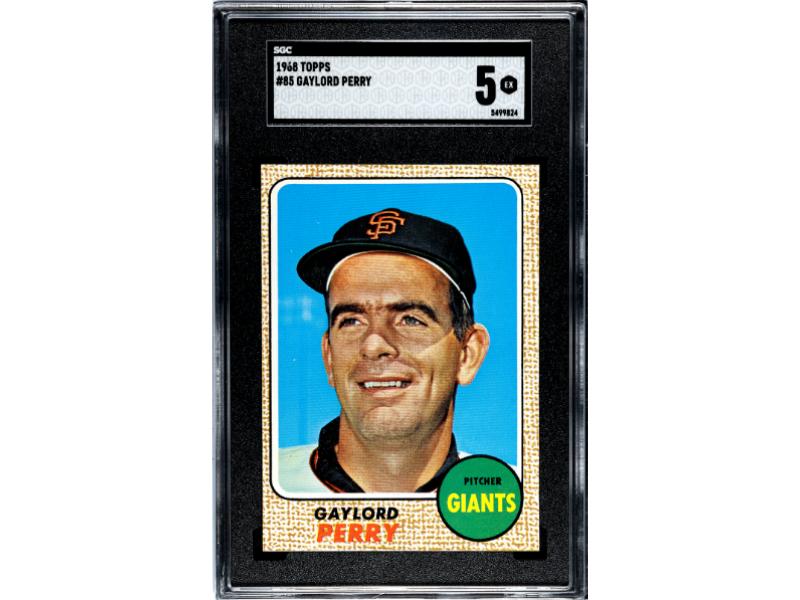 CTBL-038845 Gaylord Perry 1968 Topps Baseball Card No.85-SGC Graded 5 EX - San Francisco Giants & HOF