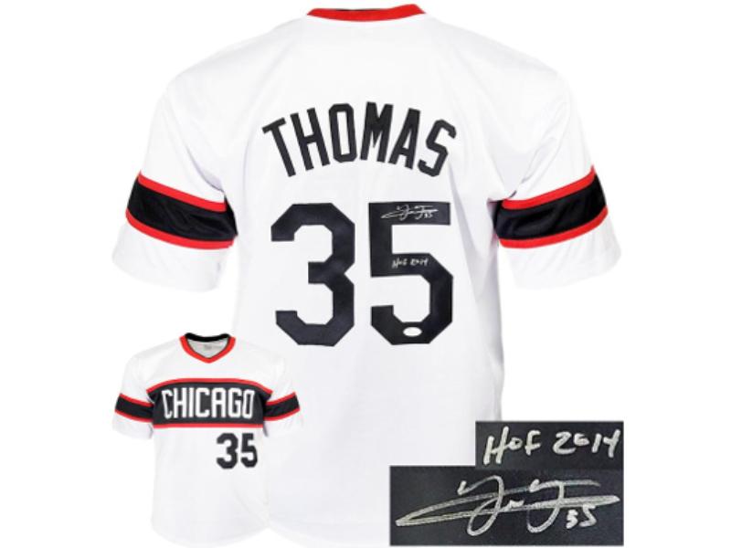 CTBL-038997 Frank Thomas Signed Chicago TB Stitched Pro Baseball Jersey HOF 2014 - JSA Witnessed - White - XL