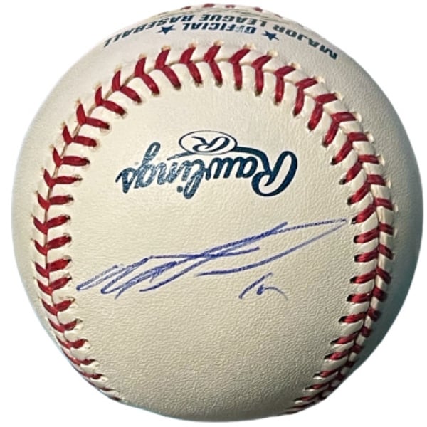 CTBL-039075 Miguel Tejada Signed Official Rawlings Major League Baseball No.10 - COA - Giants, As, Orioles & Side Panel Sig