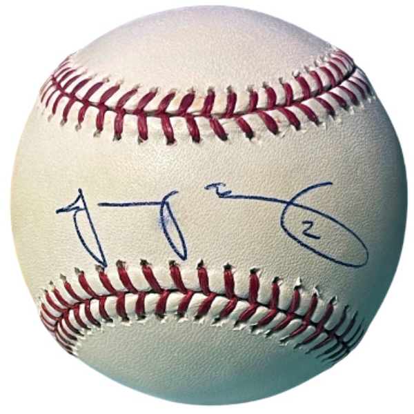 CTBL-039162 Jacoby Ellsbury Signed Official Rawlings Major League Baseball No.2 Imperfect - COA - Red Sox, Yankees, 2X WS Champ - AS & GG