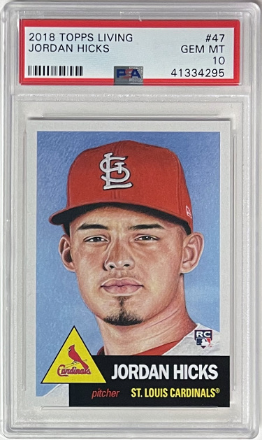 CTBL-039192 Jordan Hicks 2018 Topps Living Baseball Card No.47-PSA Graded 10 Gem Mint - St. Louis Cardinals