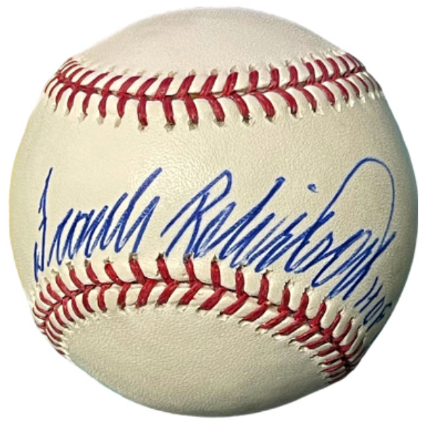 CTBL-039056 Frank Robinson Signed Official Rawlings Major League Baseball HOF 82 - COA - Baltimore Orioles