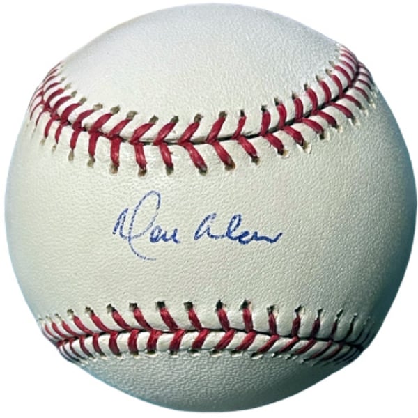 CTBL-039078 Moises Alou Signed Official Rawlings Major League Baseball - COA - Expos, Marlins, 6XAS & 1997 WSC