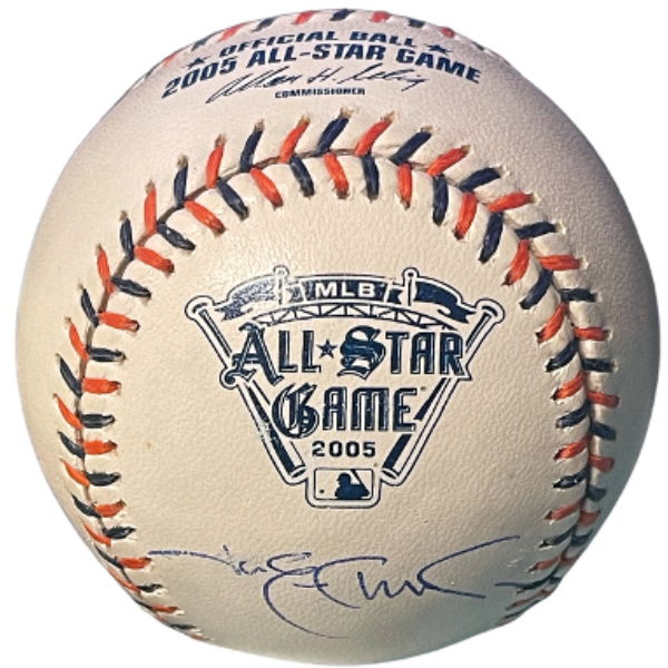 CTBL-039116 Jim Edmonds Signed Official Rawlings 2005 All Star Game Logo Baseball Imperfect - COA - Cardinals-Angels-4X AS-9X GG-WSC