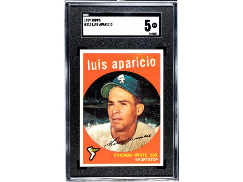 CTBL-038757 Luis Aparicio 1959 Topps Baseball Card No.310-SGC Graded 5 EX - Chicago White Sox & HOF