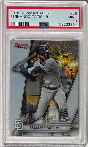 CTBL-039322 No.58 Fernando Tatis 2019 Bowmans Best MLB Rookie Card with PSA Graded 9 Mint - San Diego Padres
