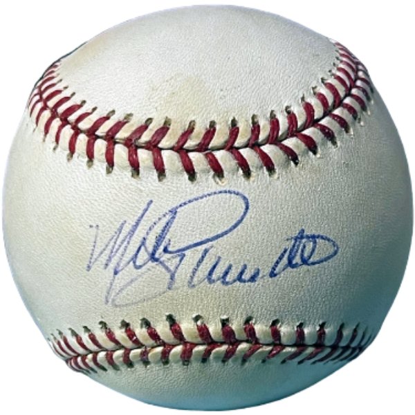 CTBL-039526 Mike Schmidt Signed Official Rawlings RONL National League Baseball Tone Spots Baseball - COA - Phillies-HOF-12XAS-10XGG-3XNLMVP-548HR