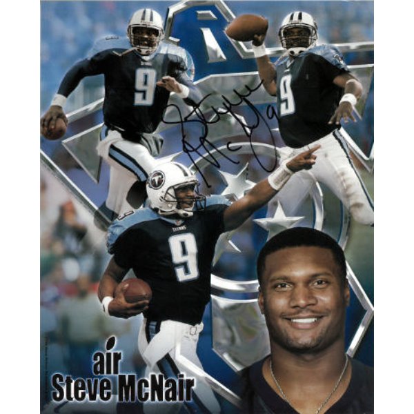 CTBL-039388 8 x 10 in. Steve McNair Signed Tennessee Titans Air McNair NFL Collage Photo No.9 - Beckett Review