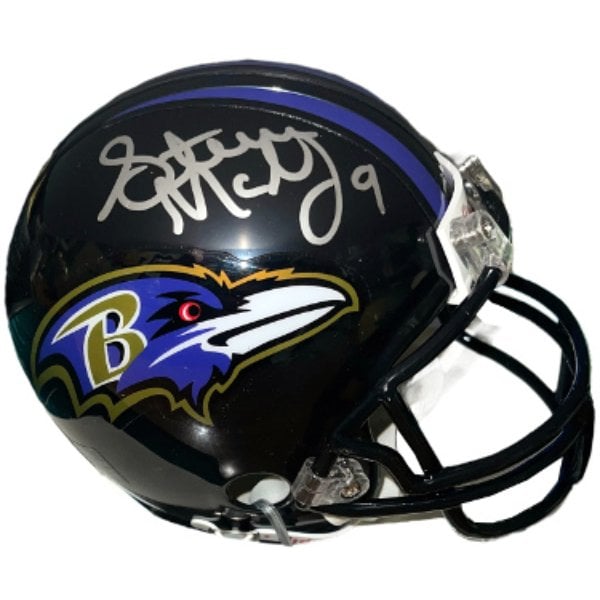 CTBL-039399 Steve McNair Signed Baltimore Ravens Riddell NFL Mini Helmet No.9 - Beckett Review - Air McNair