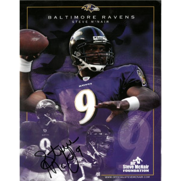 CTBL-039386 8.5 x 11 in. Steve McNair Signed Baltimore Ravens Air McNair NFL Collage Photo No.9 - Beckett Review -  RDB Holdings & Consulting, CTBL_039386