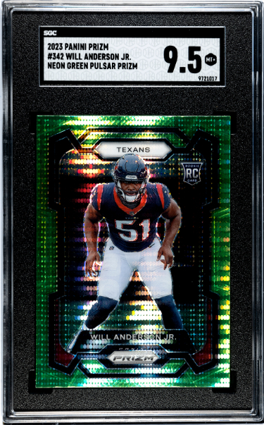 CTBL-039511 Will Anderson, Jr. 2023 Panini Neon Green Pulsar Prizm Rookie Card No.342 - SGC Graded 9.5 MT Plus - Houston Texans