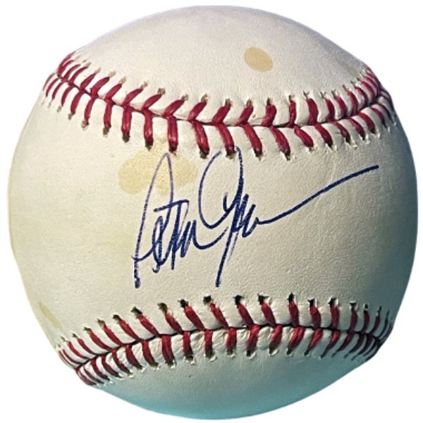 CTBL-039535 Peter Gammons Signed Official Rawlings Tone Spots Major League Baseball - COA - TV Analyst-ESPN