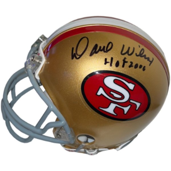 CTBL-039418 Dave Wilcox Signed San Francisco 49ers Riddell Mini Helmet - HOF 2000 - COA
