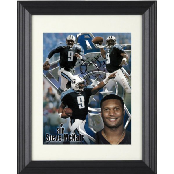 CTBL-F39388 8 x 10 in. Steve McNair Signed Tennessee Titans Air McNair NFL Collage No.9 Custom Framing Photo - Beckett Review