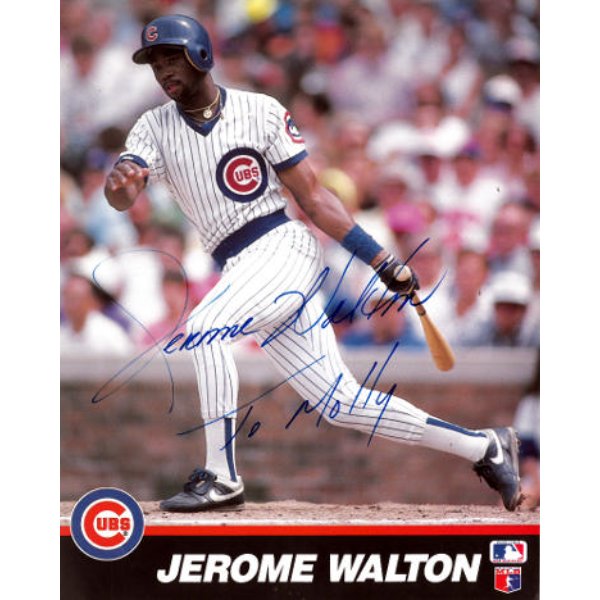 CTBL-039507 8 x 10 in. Jerome Walton Signed Chicago Cubs MLB Photo - To Molly - COA