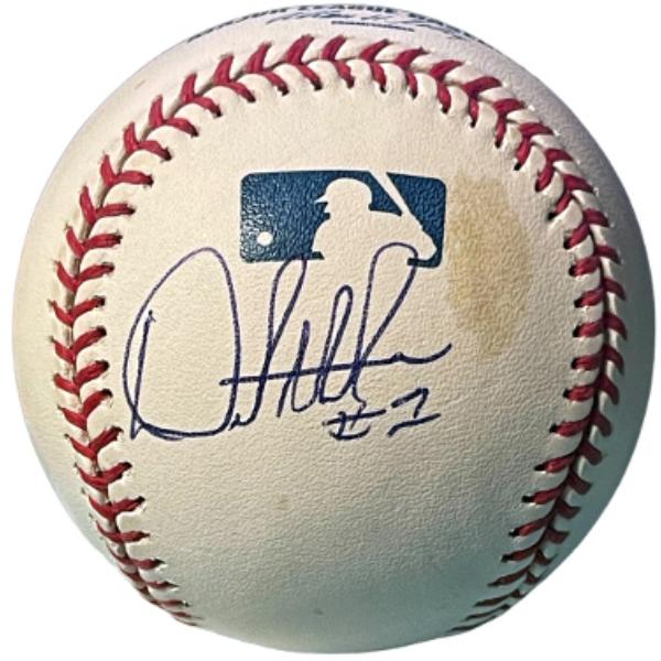 CTBL-039760 Orlando Hudson Signed Official Rawlings Major League Baseball with No. 1 Tone Spots- COA - Blue Jays - Padres - 2XAS - GG