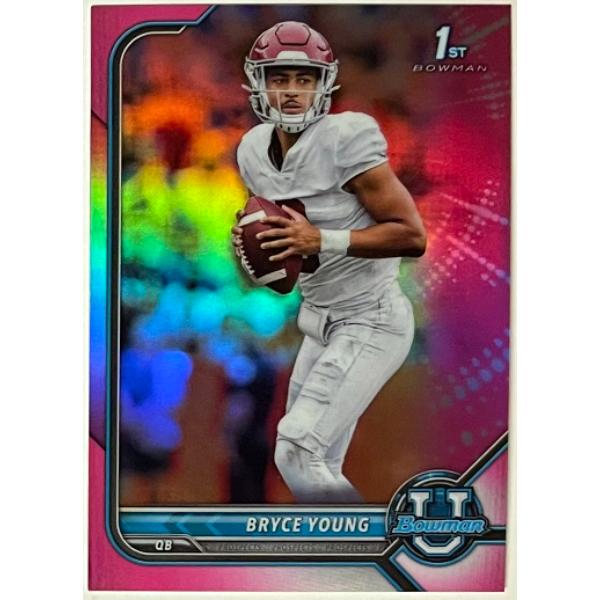 CTBL-039631 Bryce Young 2022 Bowman U Chrome 1st Pink Refractor Rookie Card with RC No. 4 - Alabama-Heisman & Panthers