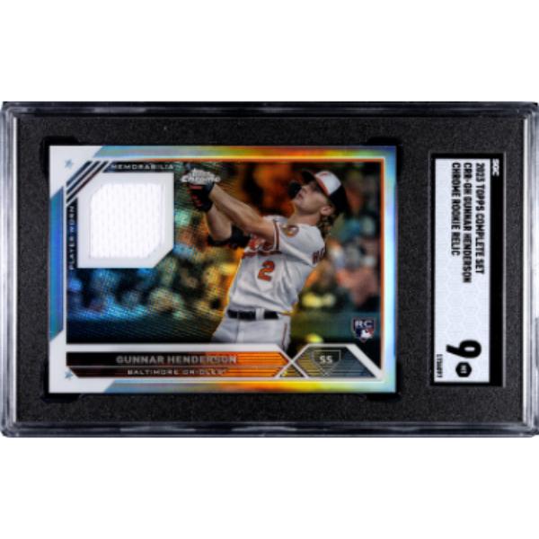 CTBL-039752 Baltimore Orioles Gunnar Henderson 2023 Topps Complete Set Chrome Rookie Relic Card No.CRR-GH - SGC Graded 9 Mint