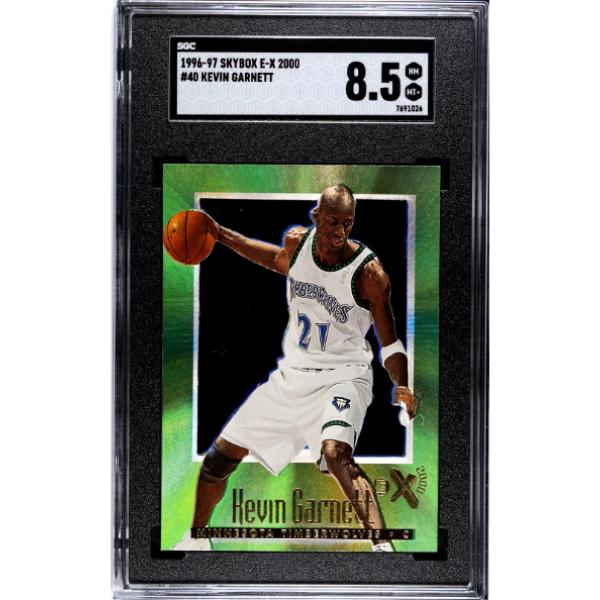CTBL-039805 Minnesota Timberwolves-HOF Kevin Garnett 1996-97 Skybox E-X 2000 Card No.40 - SGC Graded 8.5 NM-MT Plus