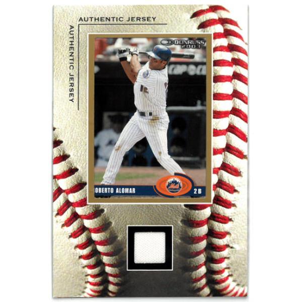 CTBL-039860 4 x 6 in. 2003 Roberto Alomar Authentic Jersey, Leaf Card Stand Up Display Chicago Cubs HR Upper Deck