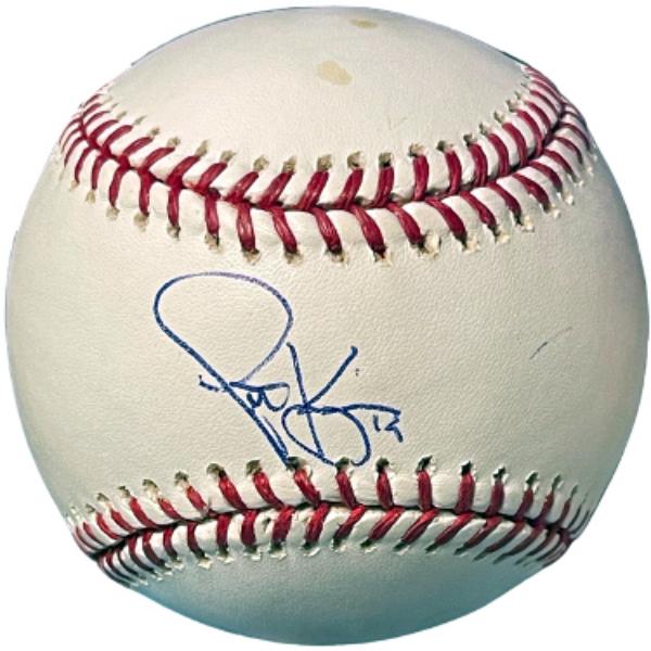 CTBL-040065 Scott Kazmir Signed Official Rawlings Major League Baseball No.19 Minor Tone Spots - COA - Tampa Bay Rays & 3XAS