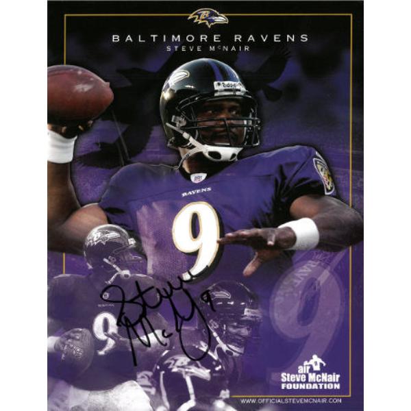 CTBL-039853 8.5 x 11 in. Steve McNair Signed Baltimore Ravens Air McNair NFL Collage Photo No.9 - Beckett Review