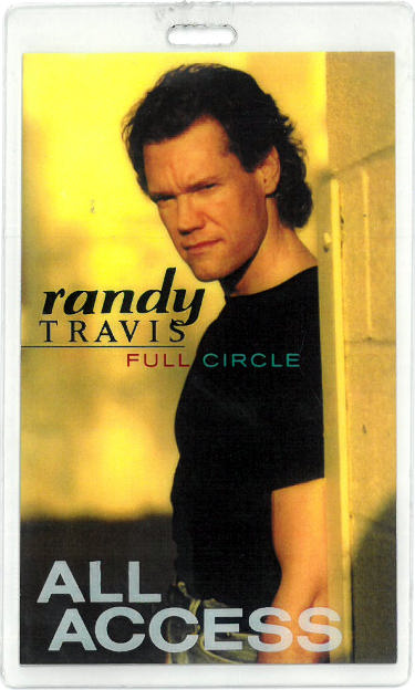Picture of RDB Holdings & Consulting CTBL-039863 3 x 5 in. Randy Travis 1996 Full Circle Laminated All Access Backstage Pass - Country Music
