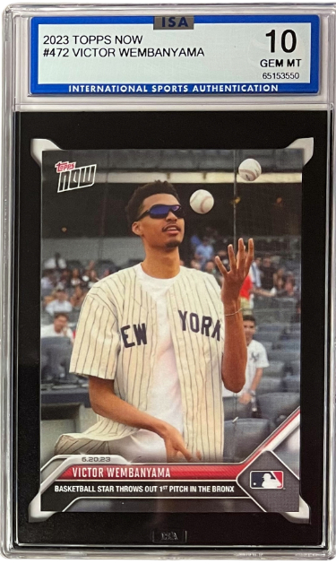 Picture of RDB Holdings & Consulting CTBL-039964 Victor Wembanyama 2023 Topps Now Rookie Card - RC No.472 - ISA Graded 10 Gem Mint - Spurs & Yankees 1st Pitch