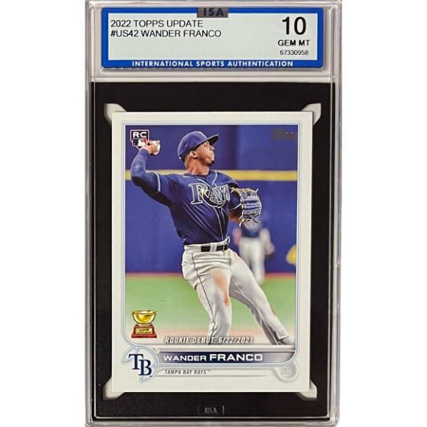 CTBL-040004 Wander Franco 2022 Topps Update Rookie Card - RC - No.US42 - ISA Graded 10 Gem Mint - Tampa Bay Rays