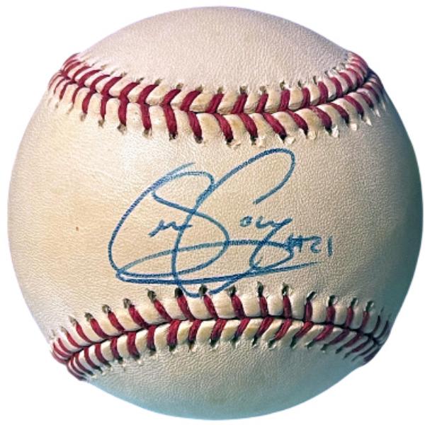 CTBL-040325 Sean Casey Signed Official Rawlings Major League Baseball No.21 Toned - COA - Cincinnati Reds & 3X All Star