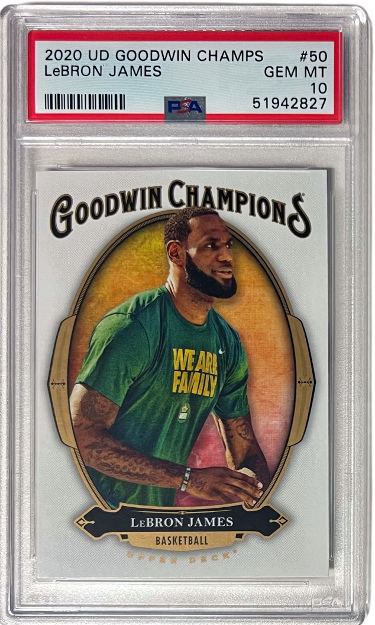 Picture of RDB Holdings & Consulting CTBL-039926 LeBron James 2020 Upper Deck Goodwin Champs Card No.50 - PSA Graded 10 Gem Mint - Cavaliers&#44; Heat & Lakers