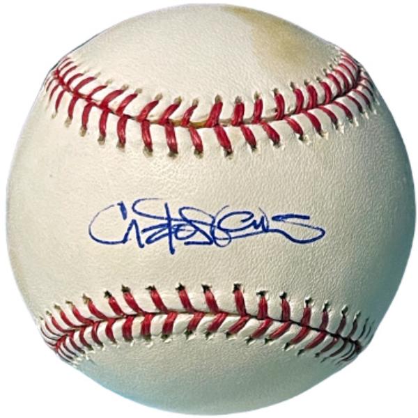 CTBL-040063 Carlos Pena Signed Official Rawlings Major League Baseball Tone Spots - Tampa Bay Rays, AS & GG