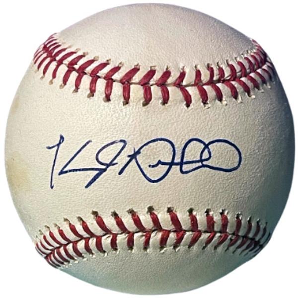 CTBL-040307 Kyle Drabek Signed Official Rawlings Major League Baseball Tone Spots - COA - Blue Jays, White Sox & Diamondbacks