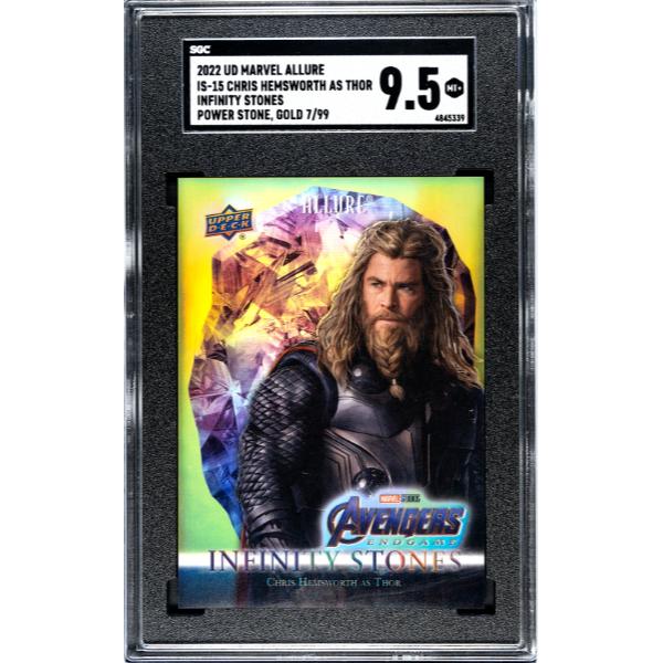 Picture of RDB Holdings & Consulting CTBL-039880 2022 Upper Deck Marvel Allure Chris Hemsworth as Thor Infinity Stones - Power Gold No.IS-15-99-SGC Graded 9.5 Mint Plus